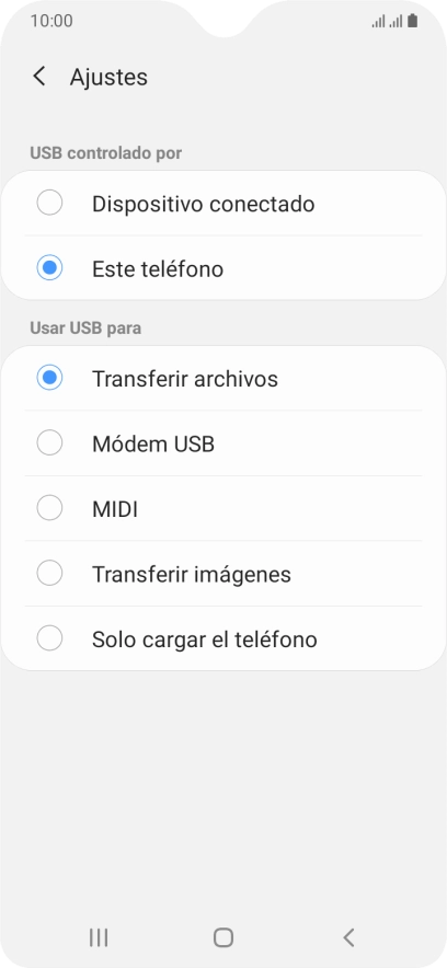 Pulsa Transferir archivos para activar la función. Pulsa Transferir archivos para activar la función.
