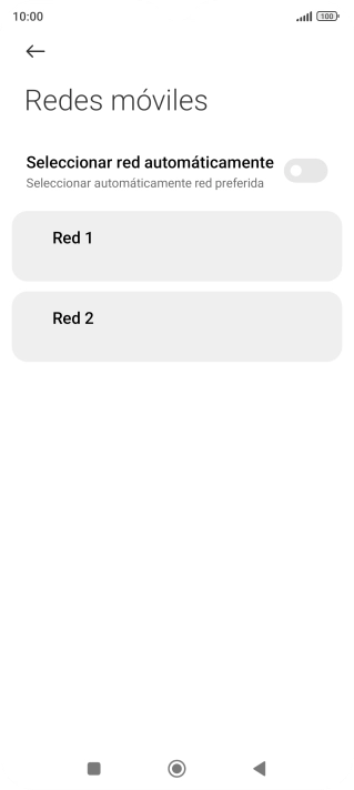 Pulsa la red deseada. Pulsa la red deseada.