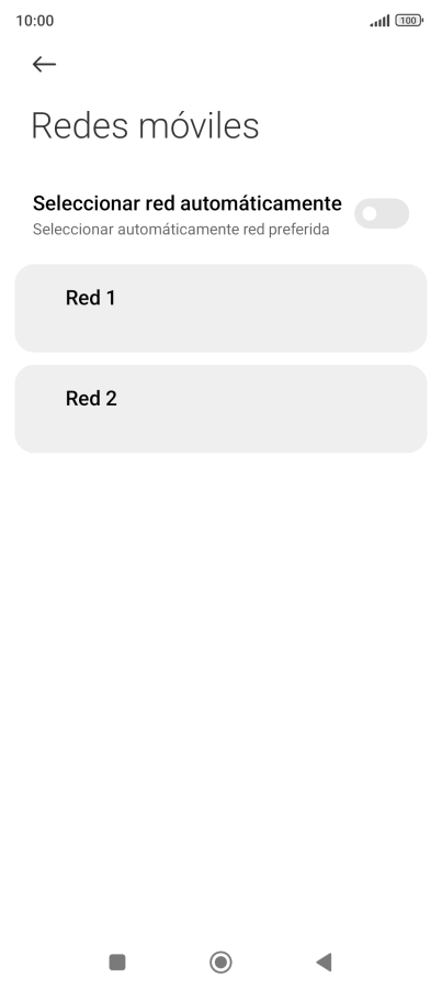 Pulsa la red deseada. Pulsa la red deseada.