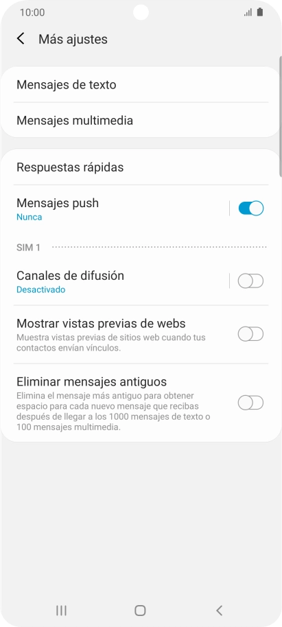 Pulsa Mensajes de texto. Pulsa Mensajes de texto.