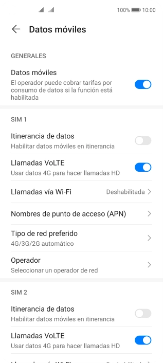 Pulsa Tipo de red preferido bajo la tarjeta SIM deseada. Pulsa Tipo de red preferido bajo la tarjeta SIM deseada.