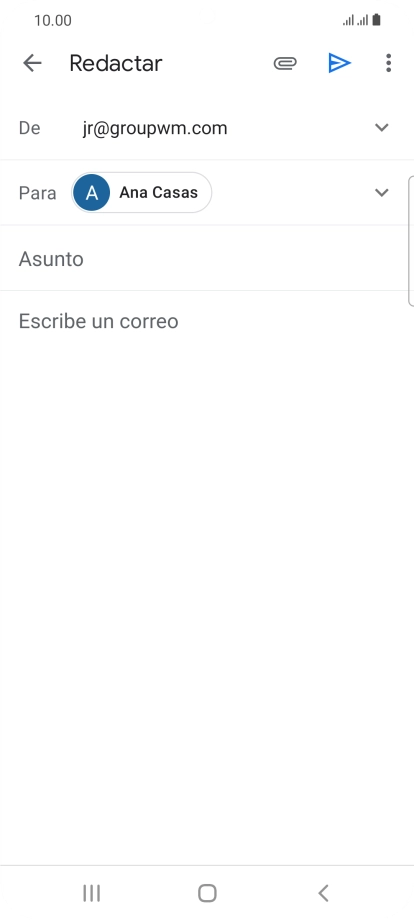 Pulsa Asunto e introduce el asunto deseado. Pulsa Asunto e introduce el asunto deseado.
