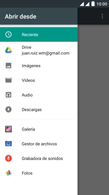Pulsa Galería y desplázate a la carpeta deseada. Pulsa Galería y desplázate a la carpeta deseada.