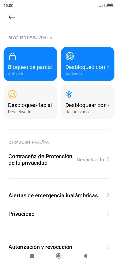 Pulsa Bloqueo de pantalla. Pulsa Bloqueo de pantalla.