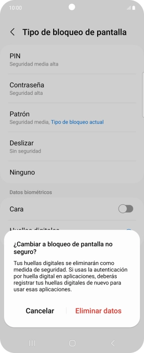 Pulsa Eliminar datos. Pulsa Eliminar datos.