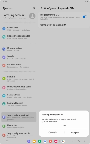 Introduce tu código PIN y pulsa Aceptar. Introduce tu código PIN y pulsa Aceptar.