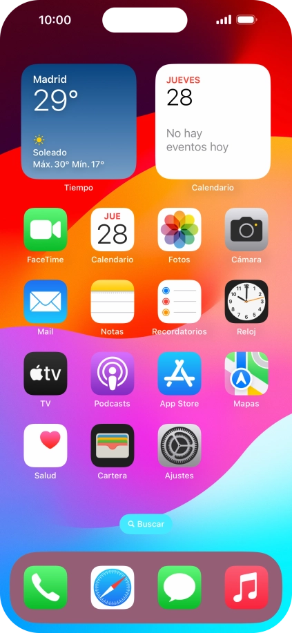 Desliza el dedo hacia abajo por la pantalla. Desliza el dedo hacia abajo por la pantalla.