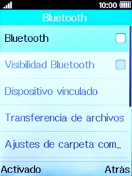 Selecciona Bluetooth para activar el Bluetooth. Selecciona Bluetooth para activar el Bluetooth.