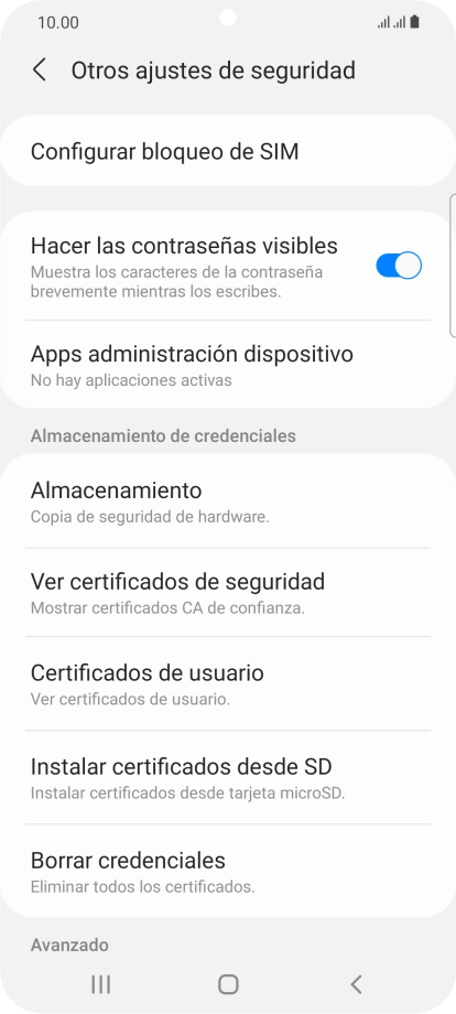 Pulsa Configurar bloqueo de SIM. Pulsa Configurar bloqueo de SIM.