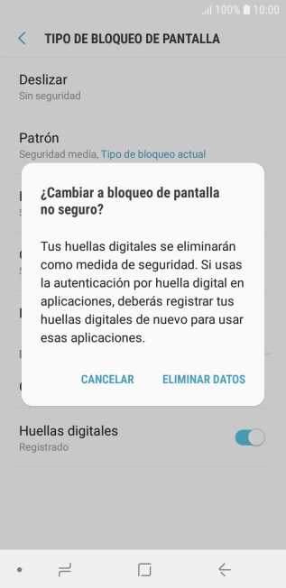 Pulsa ELIMINAR DATOS. Pulsa ELIMINAR DATOS.