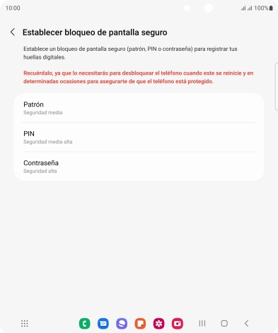 Pulsa el código de seguridad deseado y sigue las indicaciones de la pantalla para crear un código de seguridad del teléfono adicional. Pulsa el código de seguridad deseado y sigue las indicaciones de la pantalla para crear un código de seguridad del teléfono adicional.