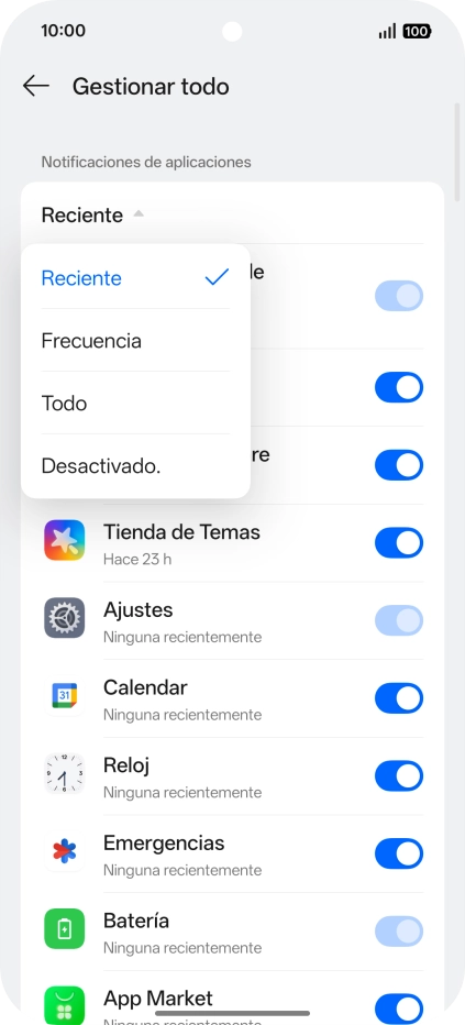 Pulsa el ajuste deseado. Pulsa el ajuste deseado.