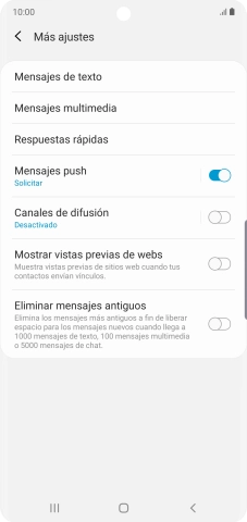 Pulsa Mensajes de texto. Pulsa Mensajes de texto.