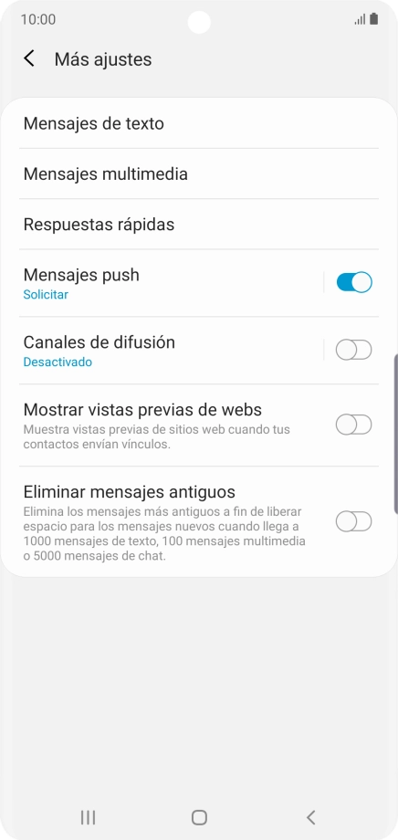 Pulsa Mensajes de texto. Pulsa Mensajes de texto.