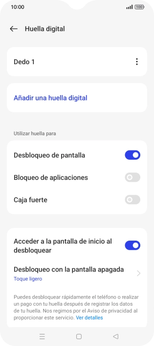 Pulsa  el indicador junto a los ajustes deseados para activarlos o desactivarlos.