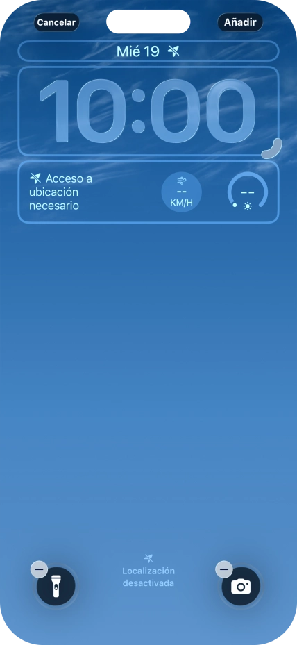 Si deseas personalizar la vista de la fecha en la pantalla de bloqueo, pulsa el widget de la fecha y sigue las indicaciones de la pantalla para seleccionar la vista de widgets deseada. Si deseas personalizar la vista de la fecha en la pantalla de bloqueo, pulsa el widget de la fecha y sigue las indicaciones de la pantalla para seleccionar la vista de widgets deseada.