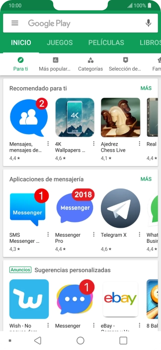 Desliza el dedo hacia la derecha desde la parte izquierda de la pantalla.