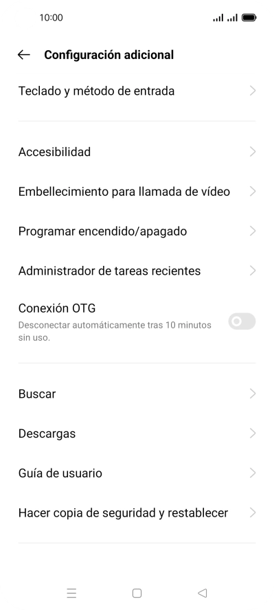 Pulsa Hacer copia de seguridad y restablecer. Pulsa Hacer copia de seguridad y restablecer.