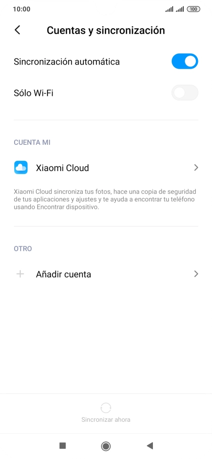 Pulsa Añadir cuenta. Pulsa Añadir cuenta.