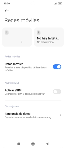Pulsa el nombre de la tarjeta SIM. Pulsa el nombre de la tarjeta SIM.
