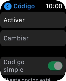 Pulsa Activar e introduce un código de seguridad de libre elección dos veces seguidas. Pulsa Activar e introduce un código de seguridad de libre elección dos veces seguidas.