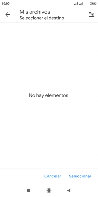 Si deseas crear una nueva carpeta, pulsa el icono de nueva carpeta y sigue las indicaciones de la pantalla para crearla. Si deseas crear una nueva carpeta, pulsa el icono de nueva carpeta y sigue las indicaciones de la pantalla para crearla.