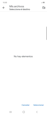 Si deseas crear una nueva carpeta, pulsa el icono de nueva carpeta y sigue las indicaciones de la pantalla para crearla. Si deseas crear una nueva carpeta, pulsa el icono de nueva carpeta y sigue las indicaciones de la pantalla para crearla.