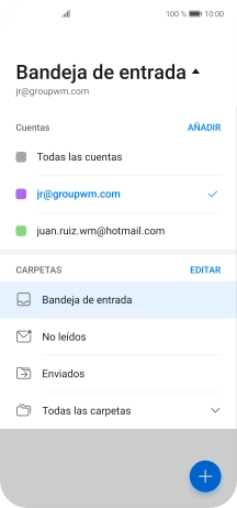 Pulsa la cuenta de correo electrónico deseada. Pulsa la cuenta de correo electrónico deseada.