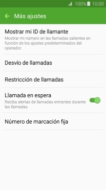 Pulsa Llamada en espera para activar o desactivar la función.