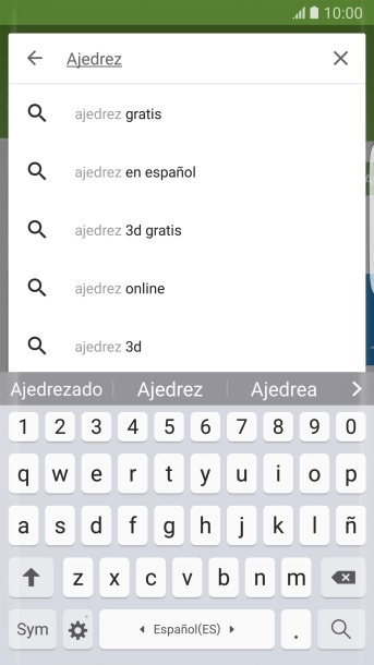 Introduce el nombre del tema o de la app y pulsa la tecla de búsqueda.