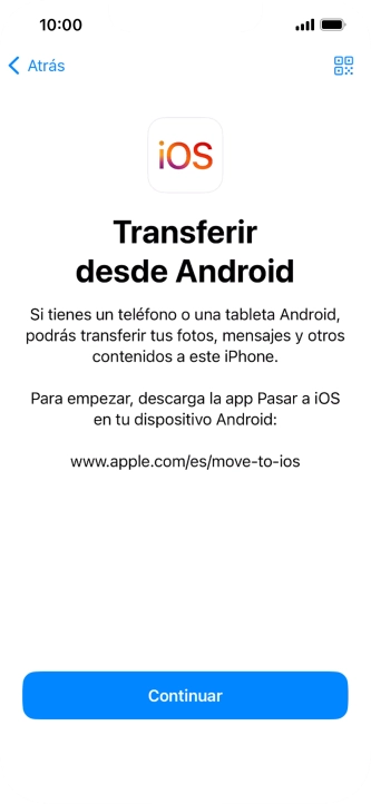Para transferir contenido a tu teléfono, tienes que haber instalado la app Para transferir contenido a tu teléfono, tienes que haber instalado la app