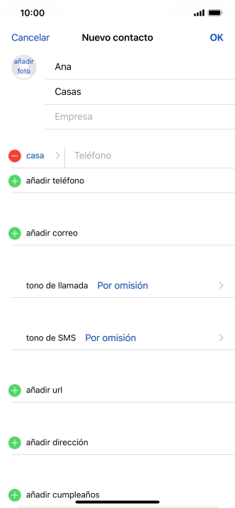 Pulsa Teléfono e introduce el número de teléfono deseado. Pulsa Teléfono e introduce el número de teléfono deseado.