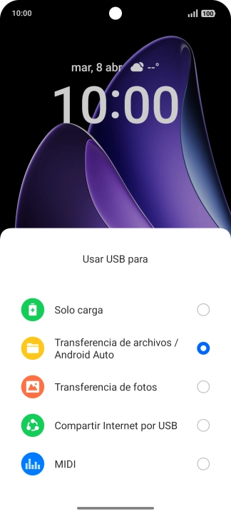 Pulsa Transferencia de archivos / Android Auto. Pulsa Transferencia de archivos / Android Auto.