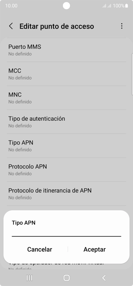 Introduce default y pulsa Aceptar.