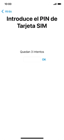 Si es necesario desbloquear la tarjeta SIM, introduce el código PIN y pulsa OK. Si es necesario desbloquear la tarjeta SIM, introduce el código PIN y pulsa OK.