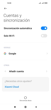 Pulsa la cuenta deseada.
