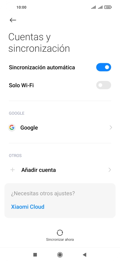 Pulsa la cuenta deseada.