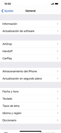 Pulsa Actualización de software. Si hay una versión de software nueva disponible, aparecerá ahora en la pantalla. Sigue las indicaciones de la pantalla para actualizar el software del teléfono.
