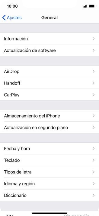 Pulsa Actualización de software. Si hay una versión de software nueva disponible, aparecerá ahora en la pantalla. Sigue las indicaciones de la pantalla para actualizar el software del teléfono.