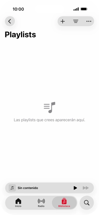 Pulsa el icono de nueva lista de reproducción. Pulsa el icono de nueva lista de reproducción.