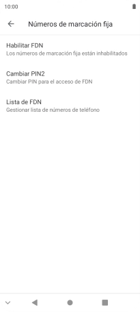 Pulsa Habilitar FDN. Pulsa Habilitar FDN.