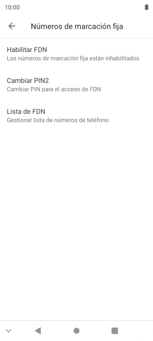 Pulsa Habilitar FDN. Pulsa Habilitar FDN.