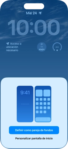 Si deseas utilizar el mismo tema de color en la pantalla de inicio, pulsa Definir como pareja de fondos. Si deseas utilizar el mismo tema de color en la pantalla de inicio, pulsa Definir como pareja de fondos.