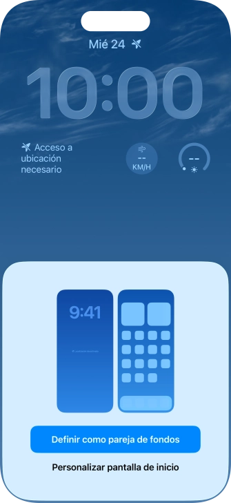 Si deseas utilizar el mismo tema de color en la pantalla de inicio, pulsa Definir como pareja de fondos. Si deseas utilizar el mismo tema de color en la pantalla de inicio, pulsa Definir como pareja de fondos.