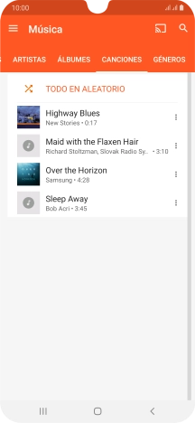 Pulsa el archivo de música deseado. Pulsa el archivo de música deseado.