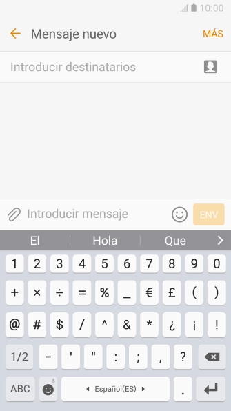 Pulsa los caracteres especiales deseados. Pulsa los caracteres especiales deseados.