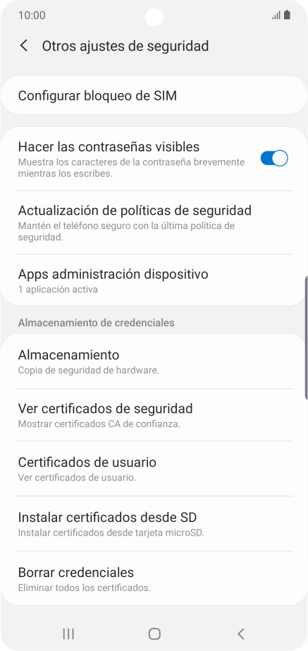 Pulsa Configurar bloqueo de SIM. Pulsa Configurar bloqueo de SIM.