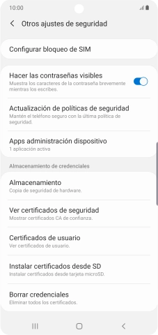 Pulsa Configurar bloqueo de SIM. Pulsa Configurar bloqueo de SIM.