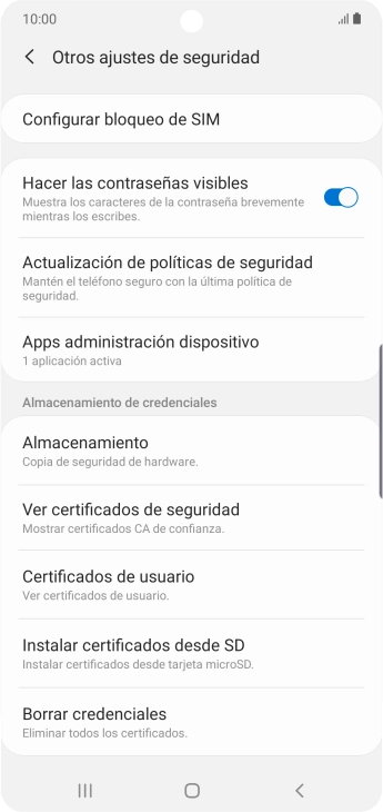Pulsa Configurar bloqueo de SIM. Pulsa Configurar bloqueo de SIM.