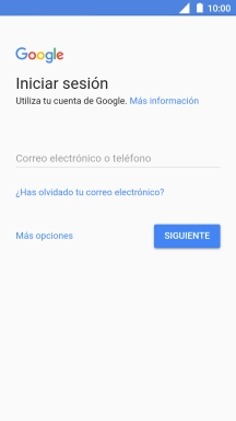 Si no tienes una cuenta de Google, pulsa Más opciones y sigue las indicaciones de la pantalla para ver cómo crear una cuenta nueva. Si no tienes una cuenta de Google, pulsa Más opciones y sigue las indicaciones de la pantalla para ver cómo crear una cuenta nueva.